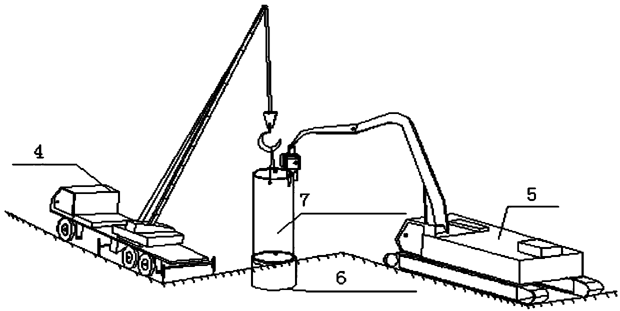 Rotary drilling dry-excavation method for cast-in-situ bored piles of viaduct bridges by adopting double steel protection canisters