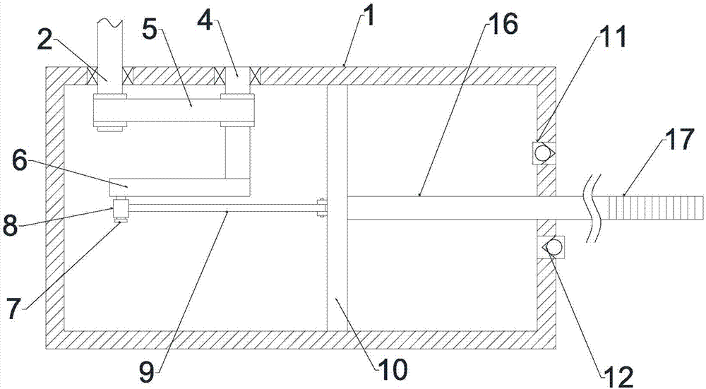 Domestic household-garbage crushing disposal device based on wind energy