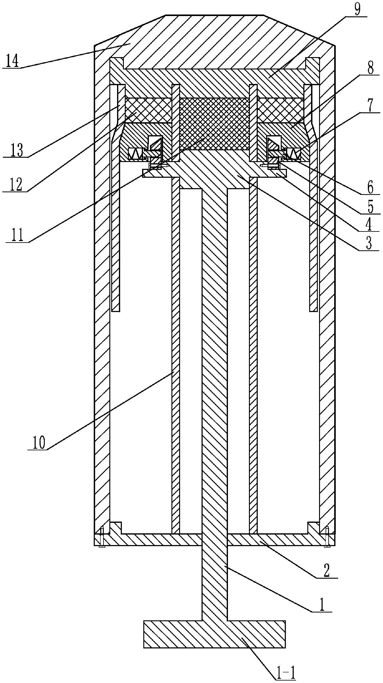 Recoverable rocket leg type buffering device with time-share series triggering function