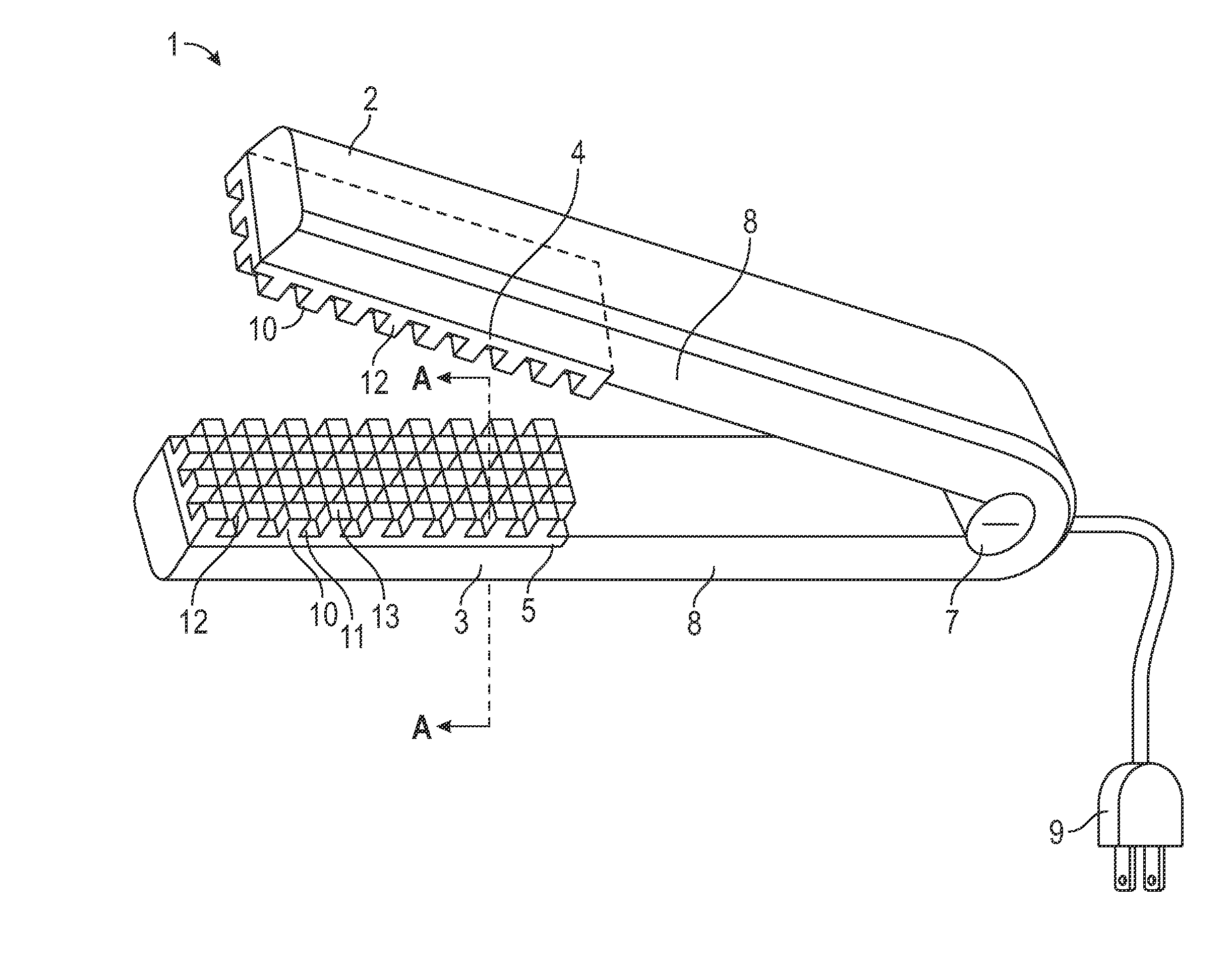 Hair volumizing device that utilizes individual treatment elements without leaving a visible pattern