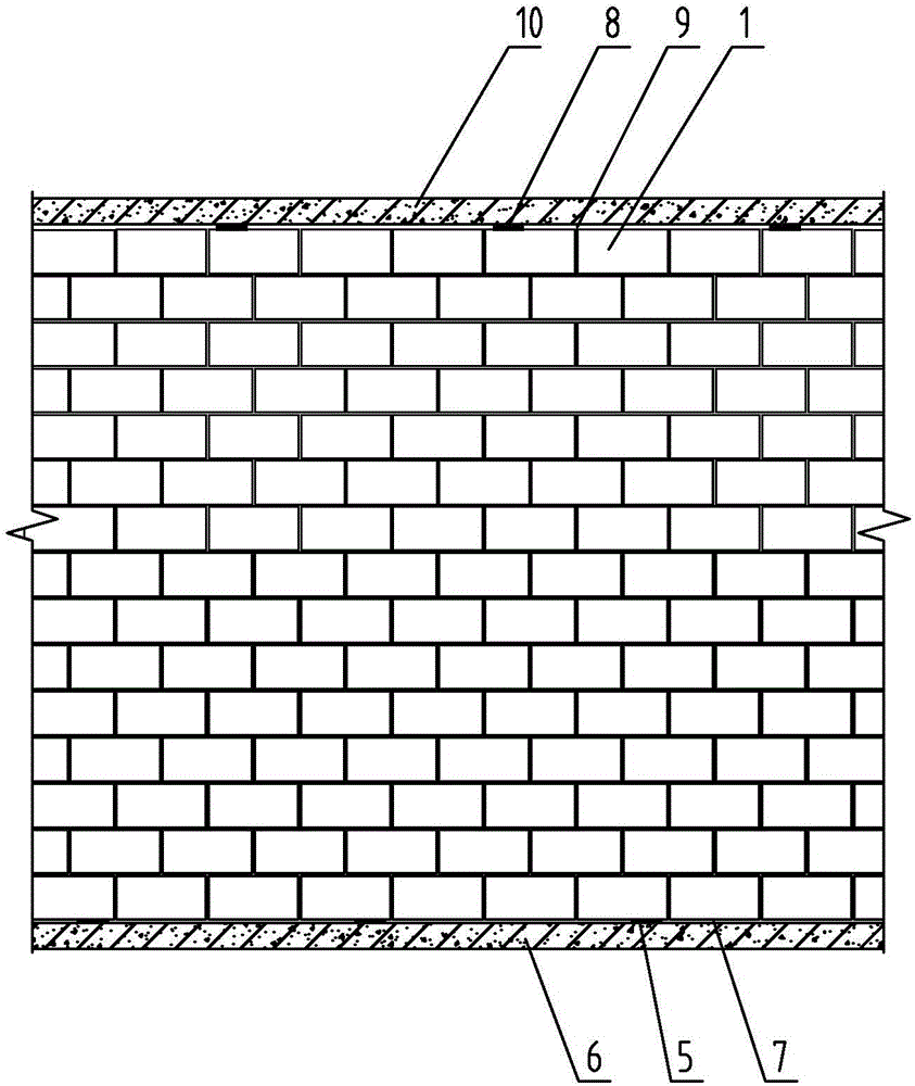 Method for constructing block-integrating air-layer-free air permeable type sandwich wall