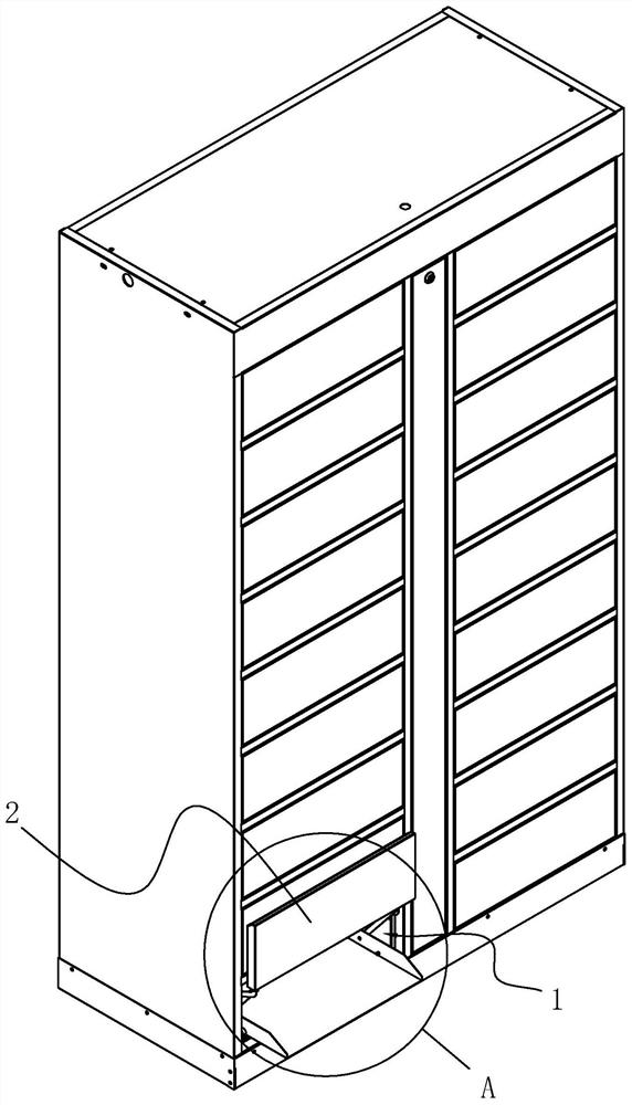 A kind of cabinet door automatic opening and closing mechanism and express cabinet containing it