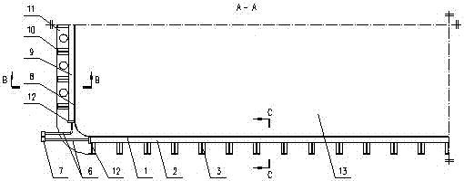 A temperature-adjusting and anti-deformation structure for aluminum electrolytic cell shell