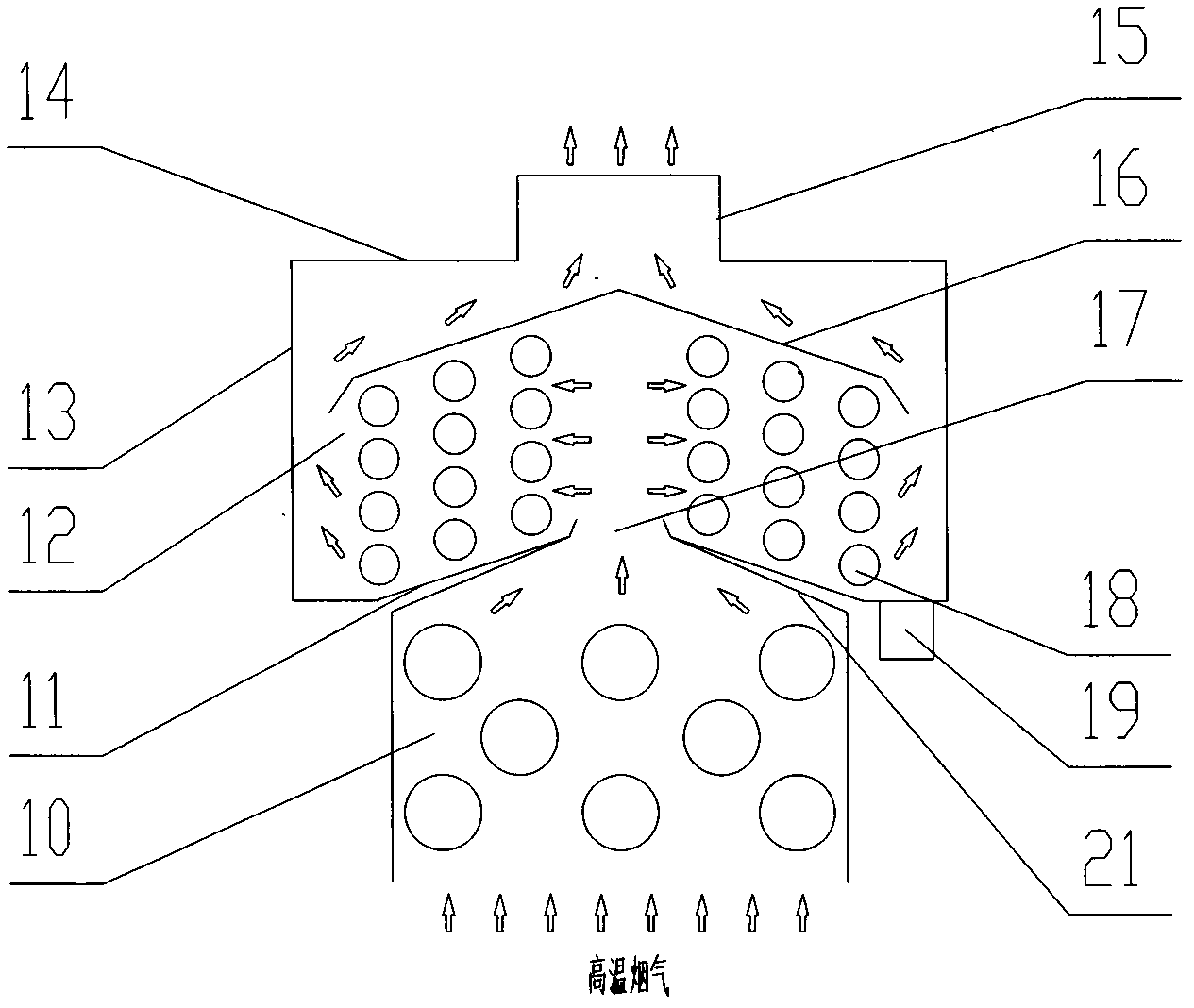 Condensing heat exchanger with inverted-V-shaped structure for gas water heater