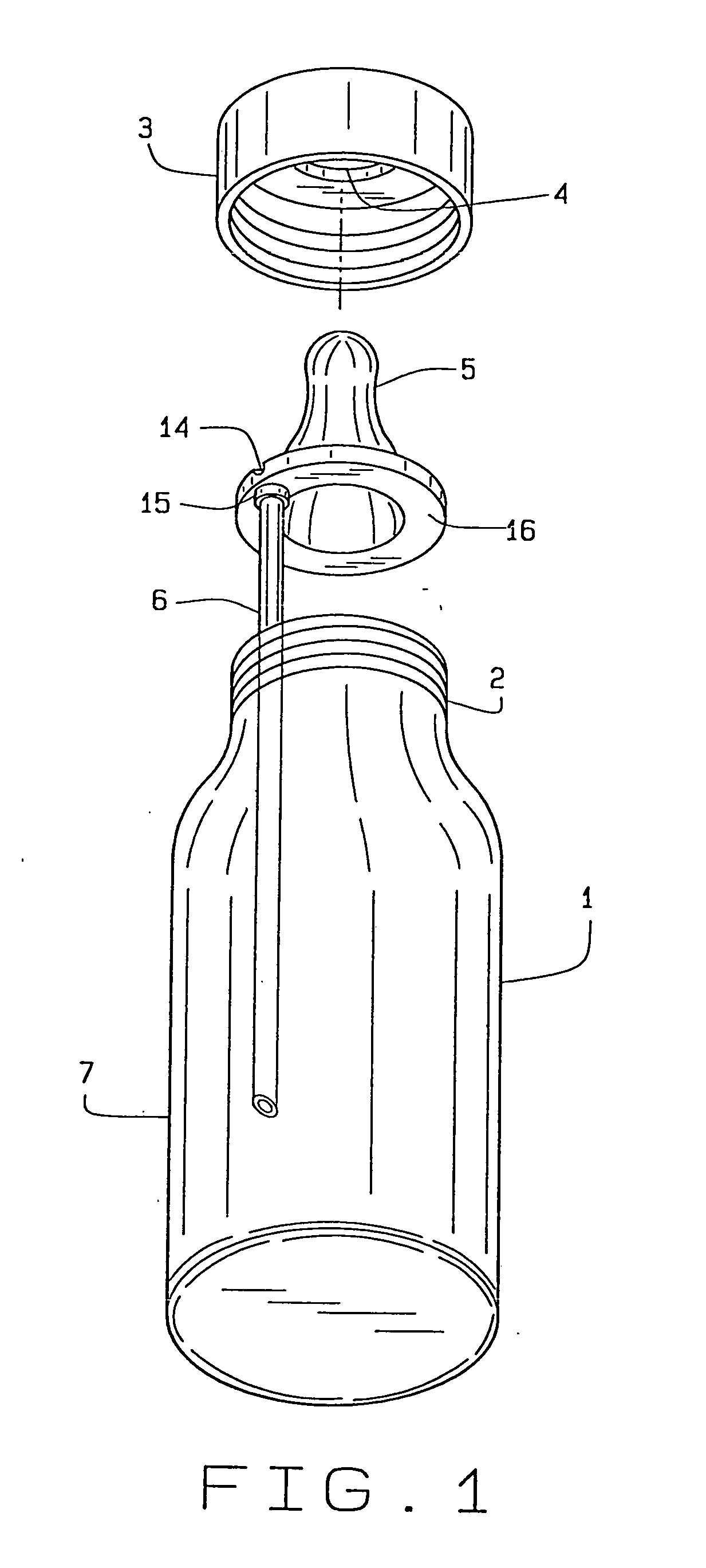 Nursing bottle with integrated collar and nipple flange venting structure