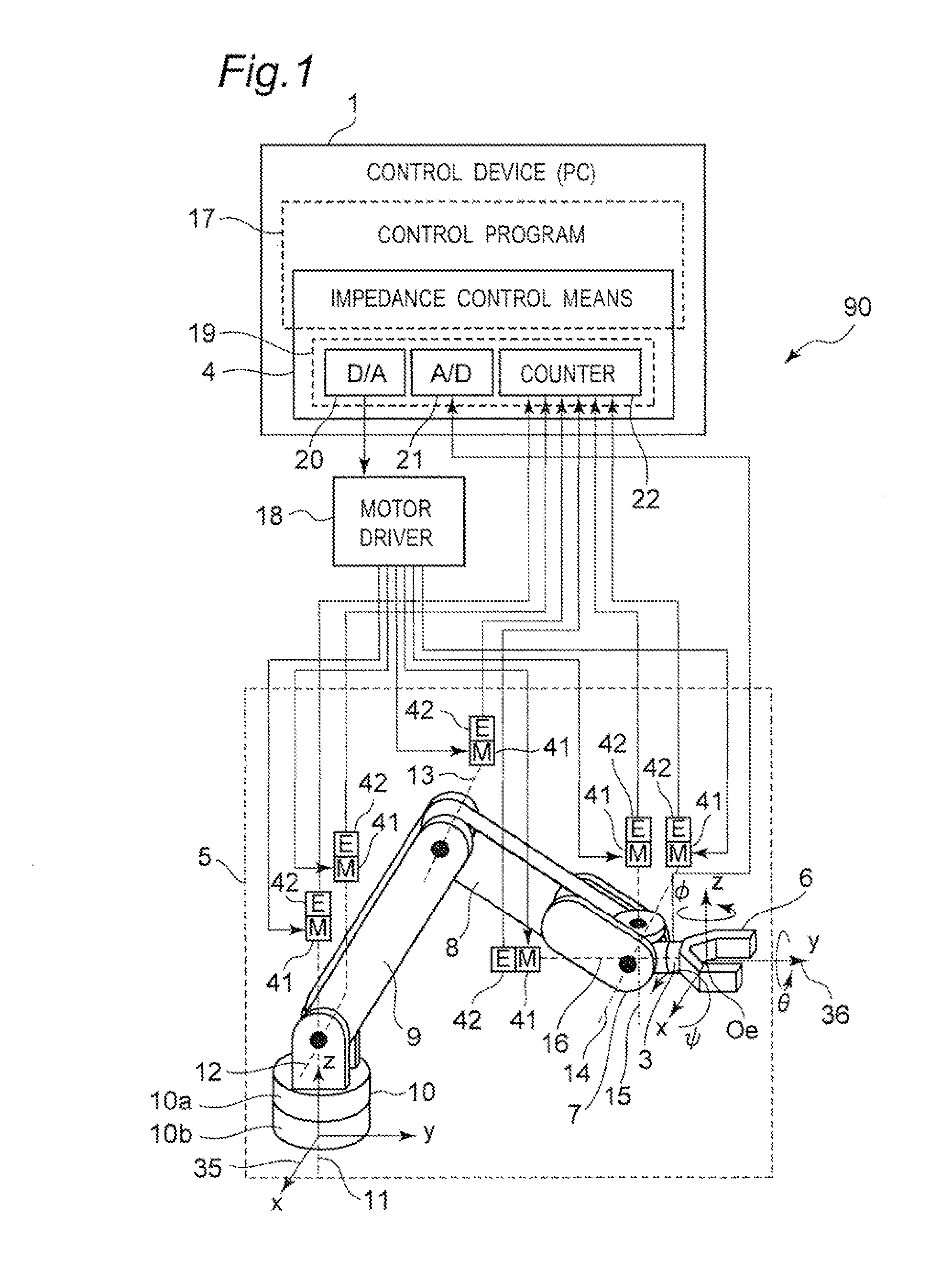 Robot, control device for robot, and control method of robot