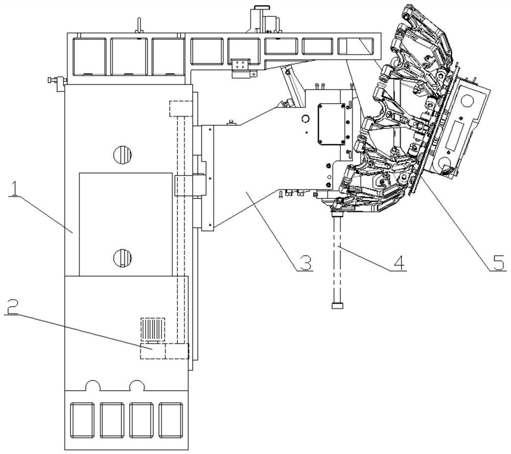 Automatic tool changing mechanism matched with drilling and tapping integrated machine