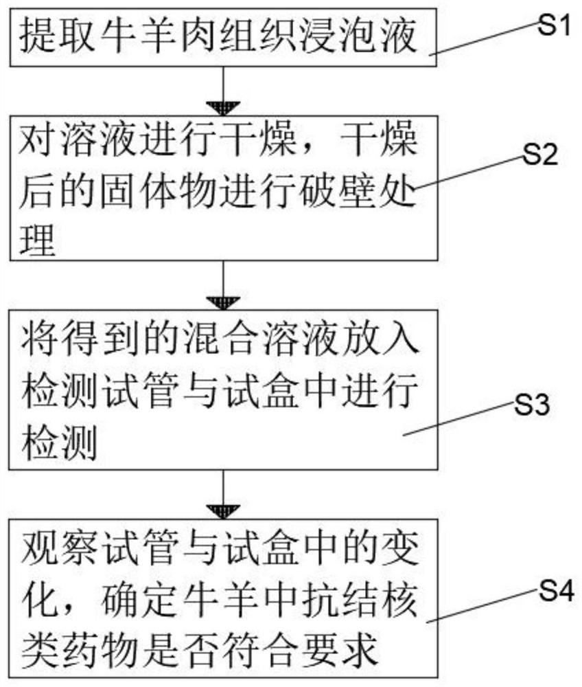 Method for detecting residual quantity of antituberculous drugs in beef and mutton