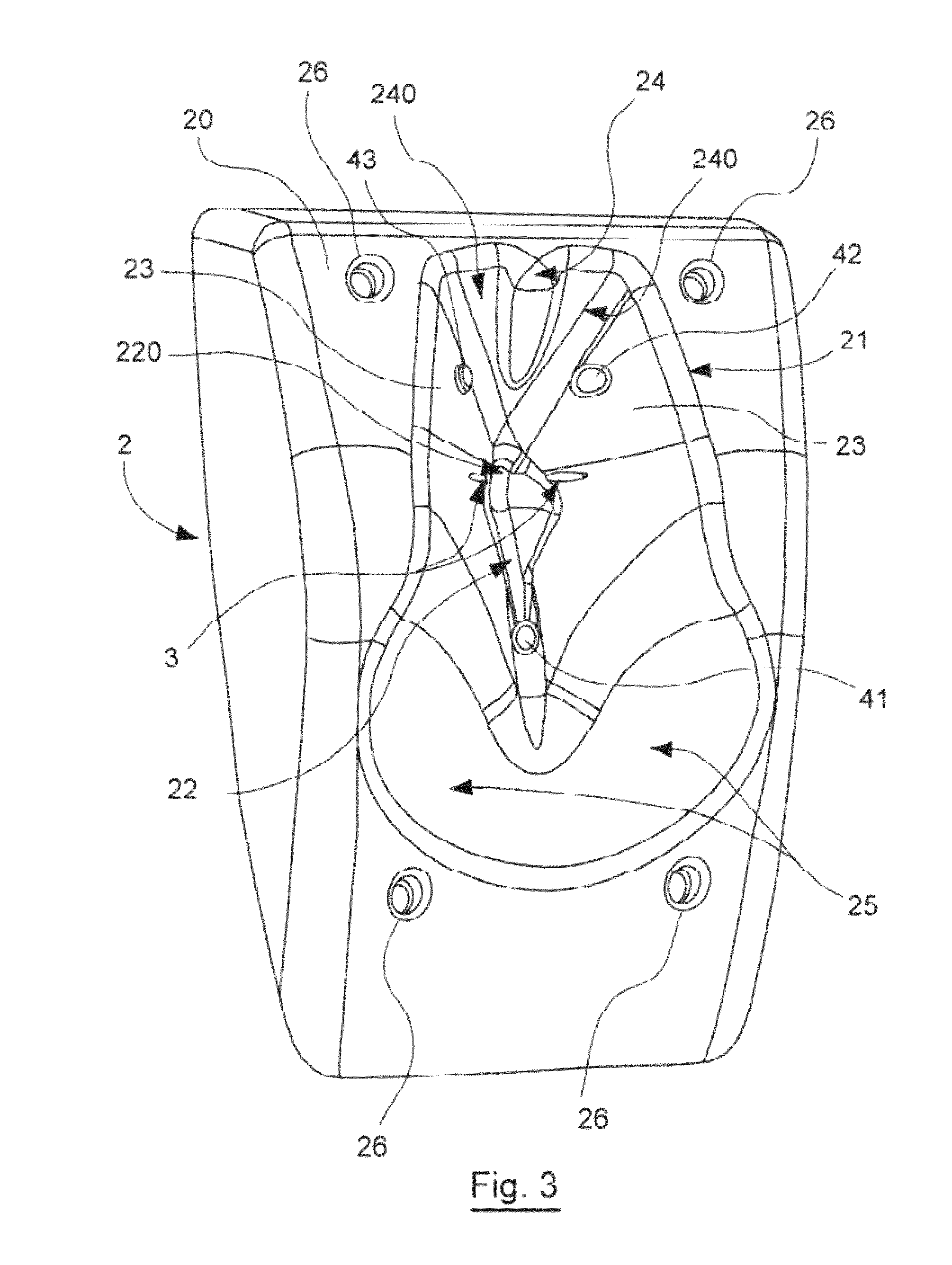 Device for injecting veterinary products to poultry including a retention member having an anatomic form with means for bracing a detectable bone