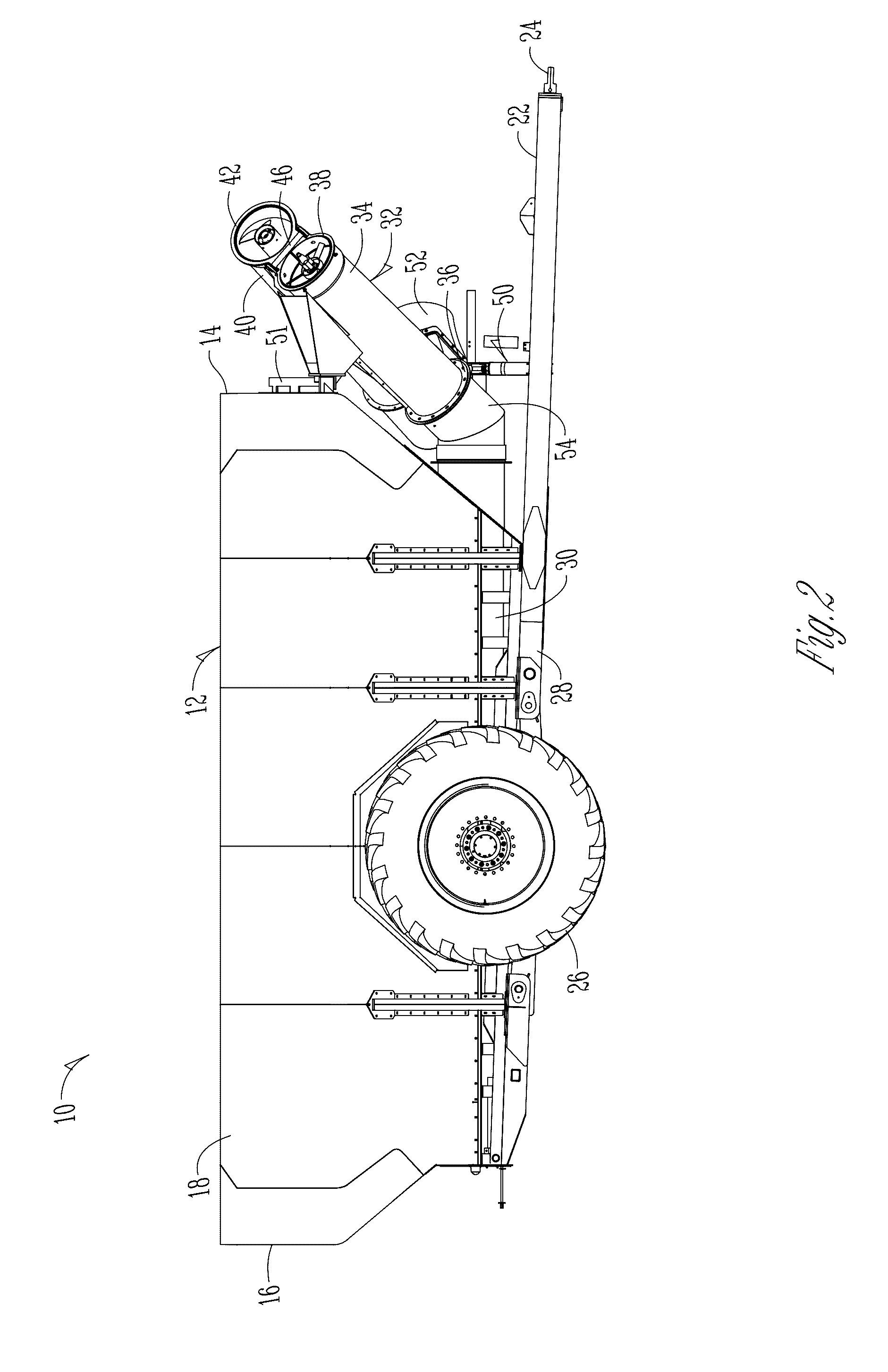 Adjustable grain cart auger