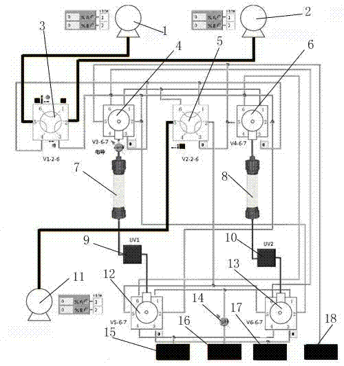 Double-column recycling chromatographic system