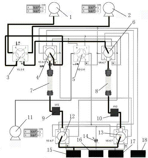 Double-column recycling chromatographic system