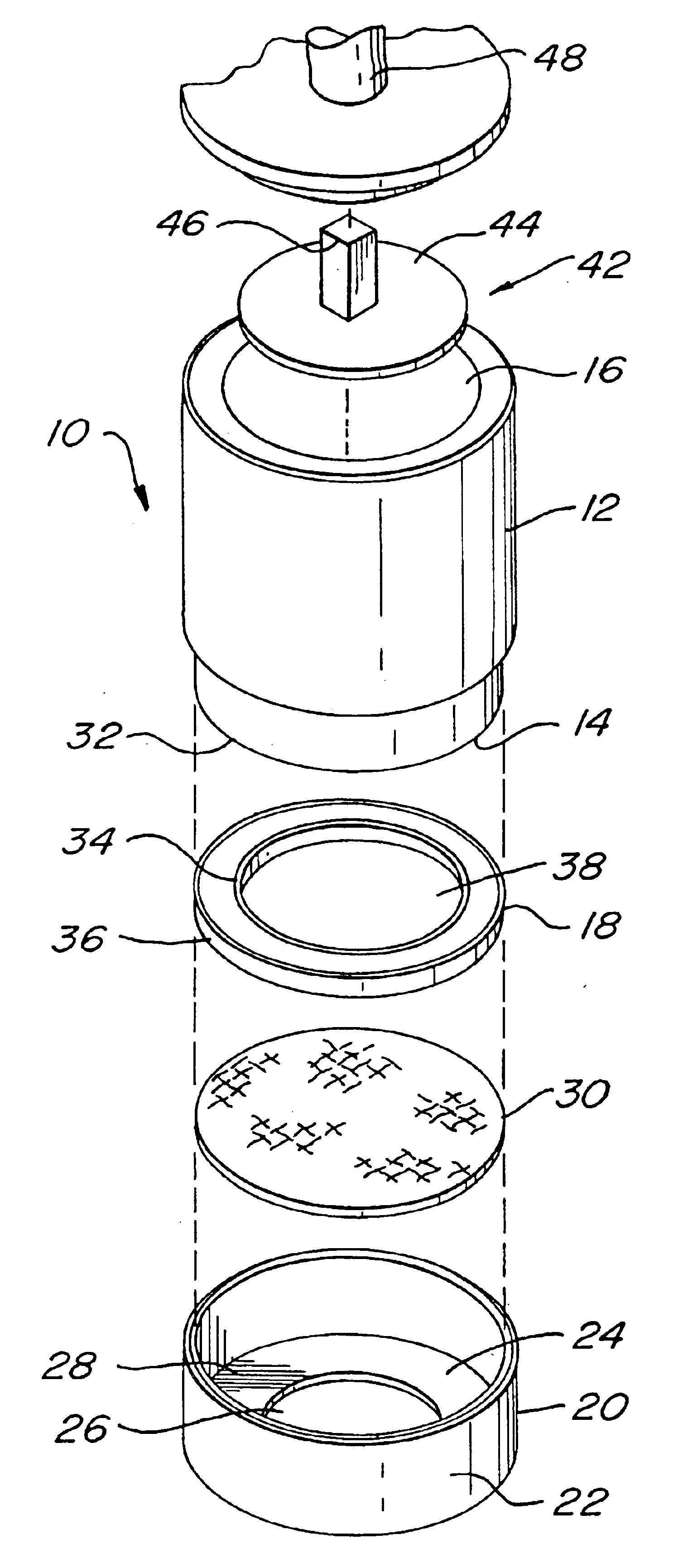 Dissolution test sample holder