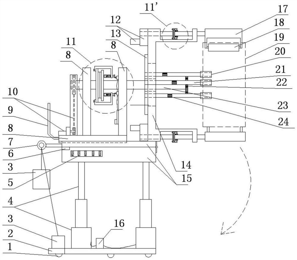 A robotic arm for changing tires