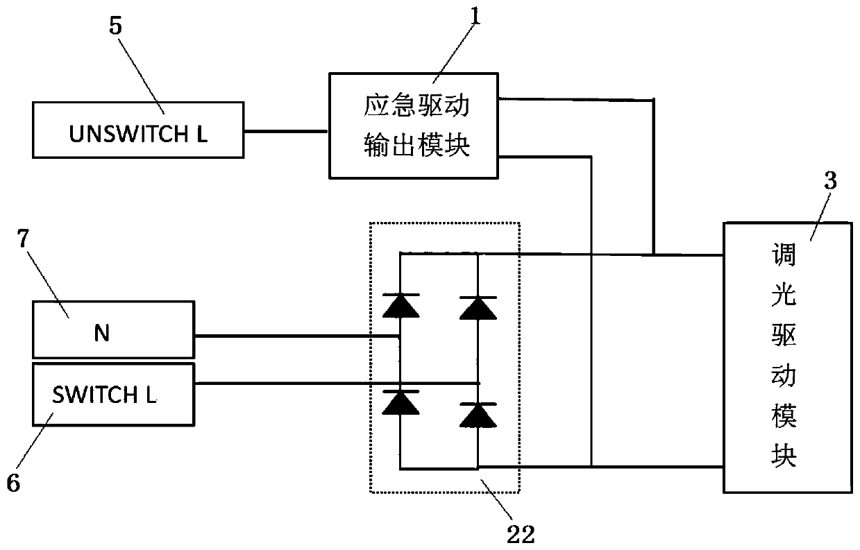 Lighting circuit compatible with high-power emergency driving and having emergency dimming function