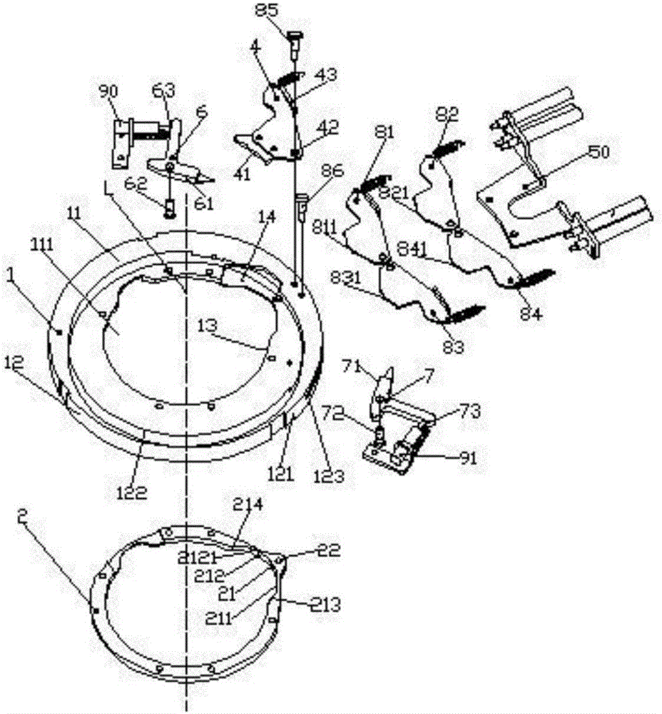 Hosiery knitting machine sinker cap device commonly used in slabs and looped piles