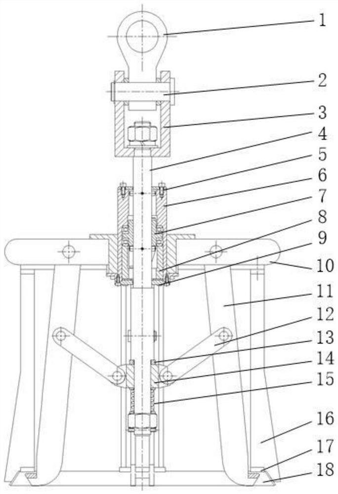 Mechanical lifting device for radioactive drying salt barrel