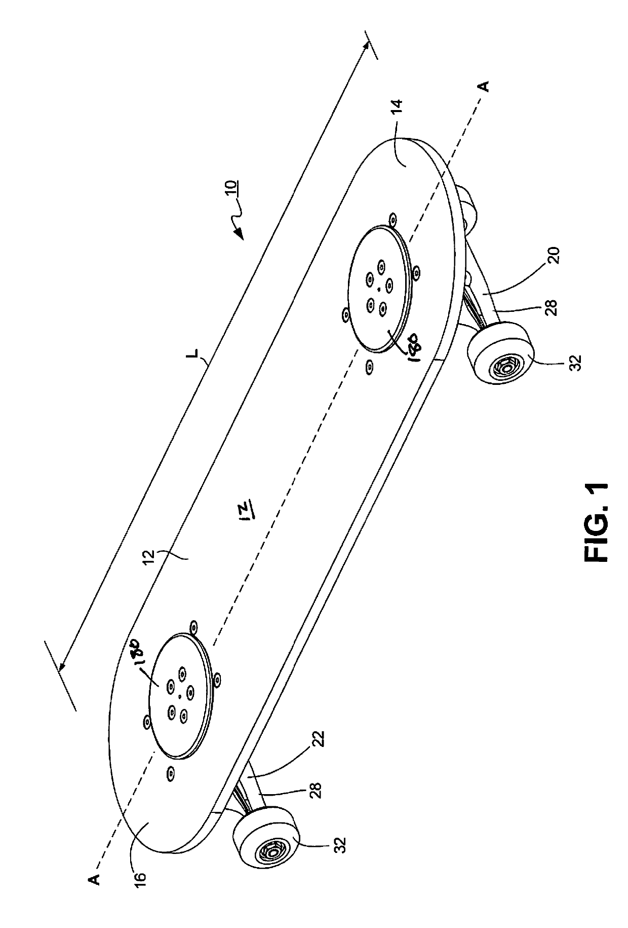 Roller board with one or more user-maneuverable trucks and north-seeking return mechanism