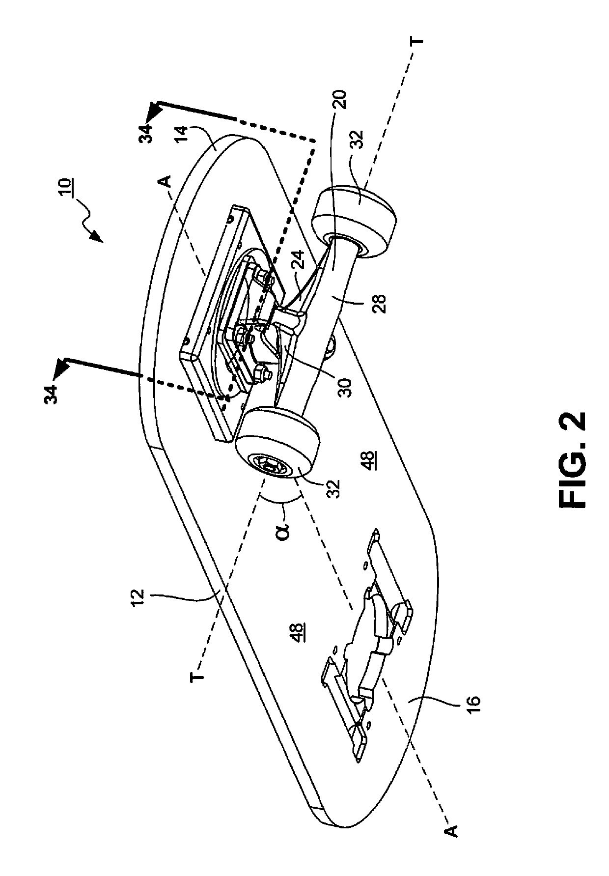 Roller board with one or more user-maneuverable trucks and north-seeking return mechanism