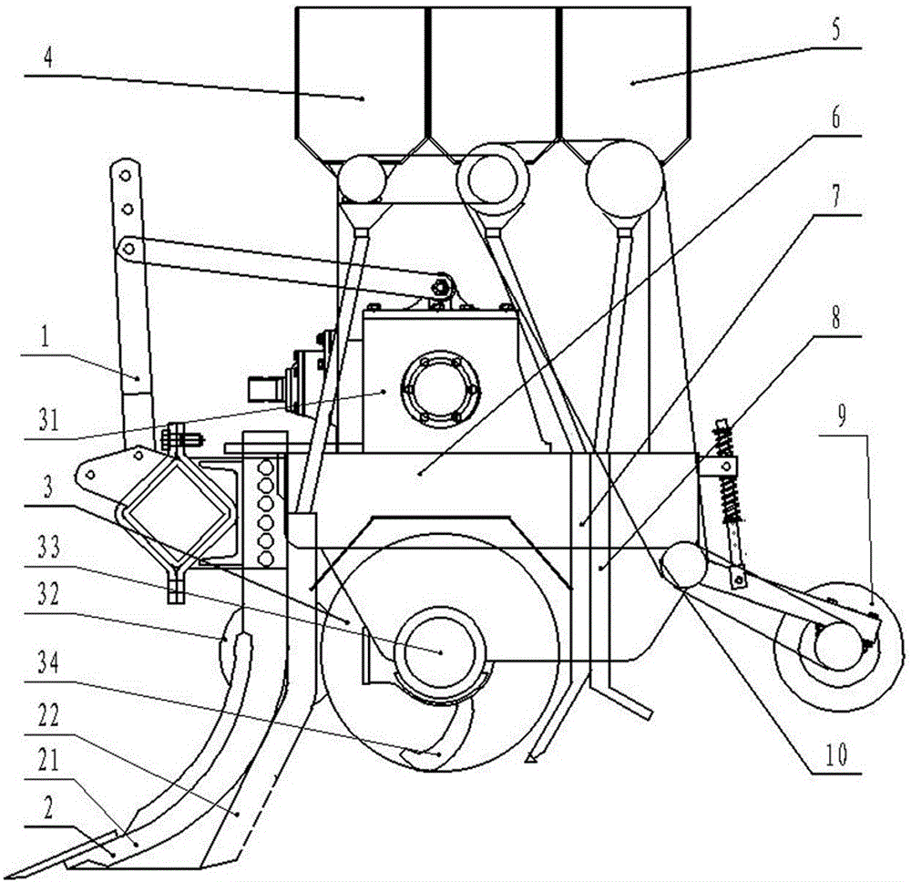 A wheat deep loosening rotary tillage layered fertilization and belt spreader