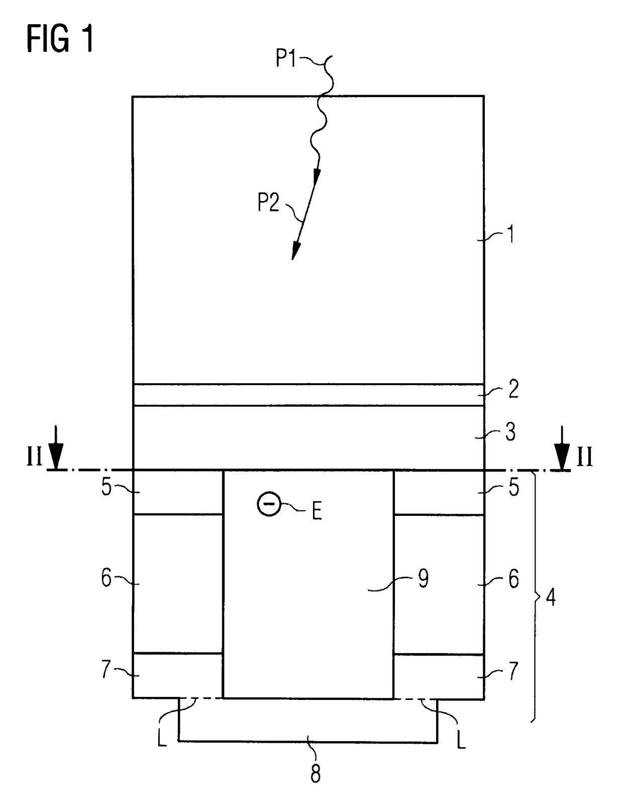 Detector for radiation, particularly high energy electromagnetic radiation