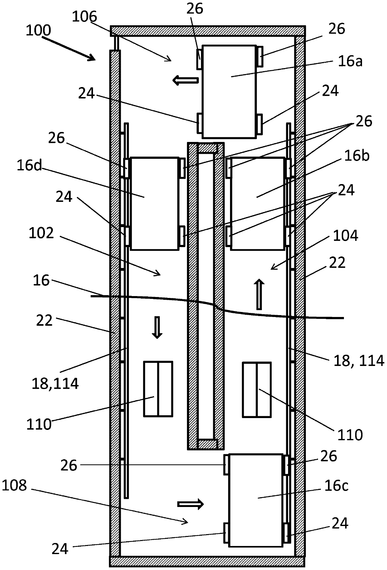 Elevator comprising an electric linear motor