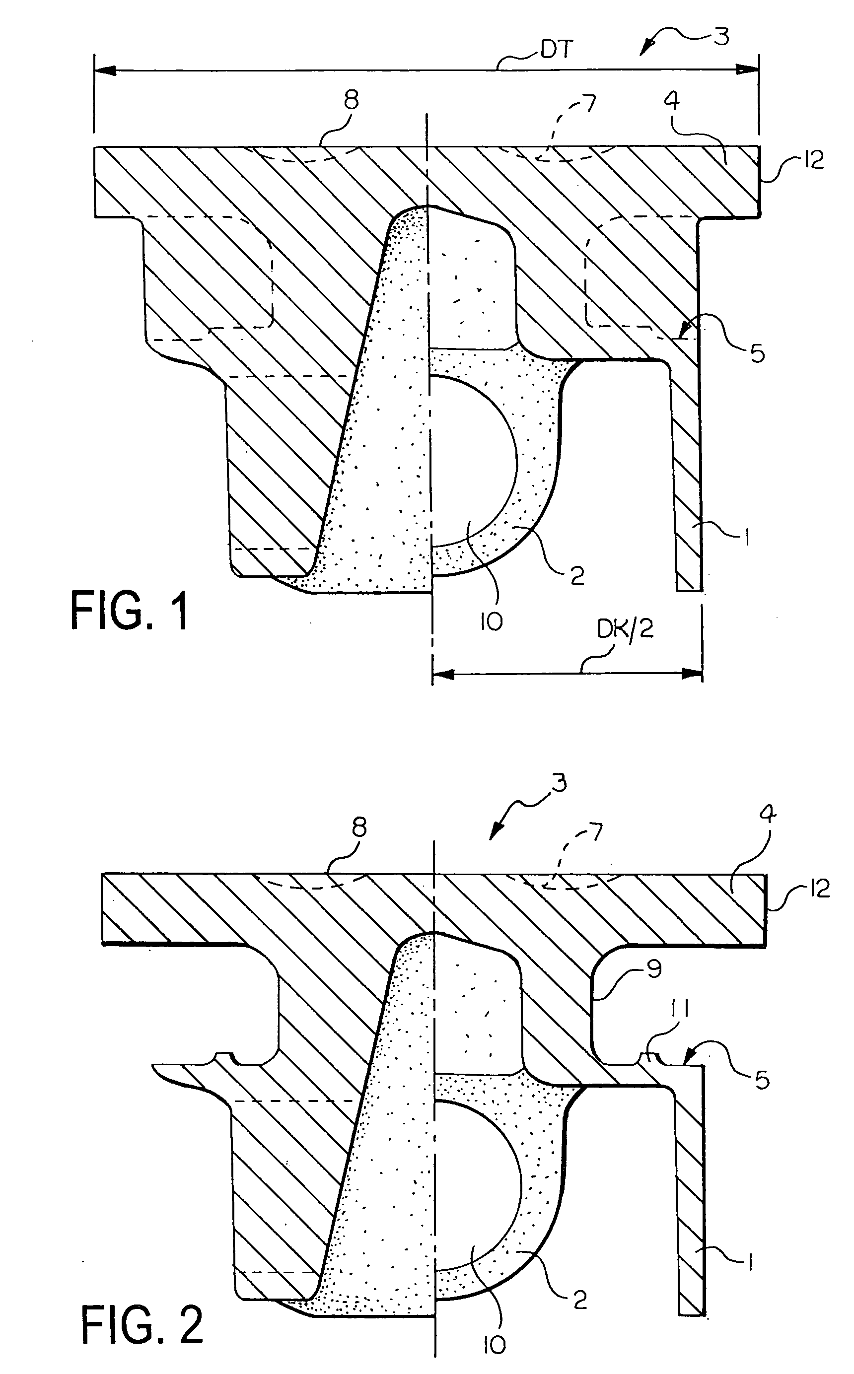 One-piece steel piston