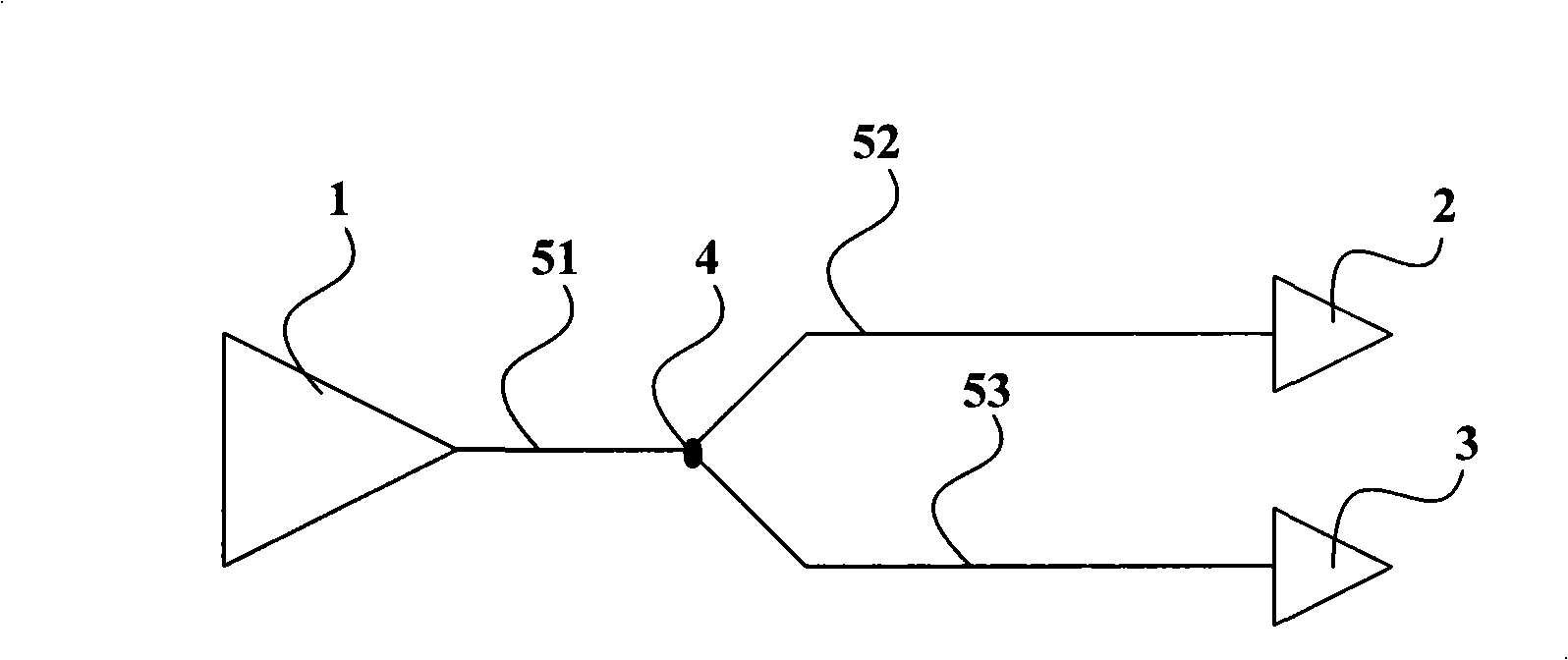 Device for processing one-drive and two-circuit signals and one drive and two circuits