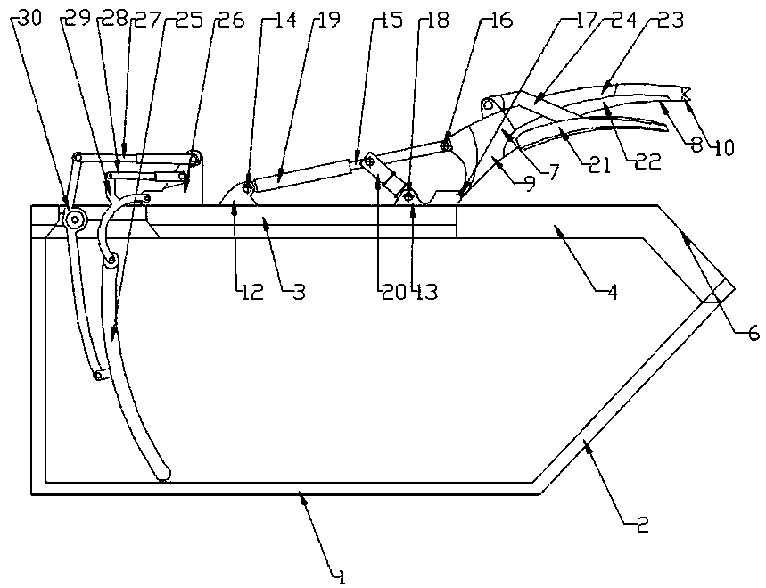 Compression garbage truck with top-mounted pushing mechanisms