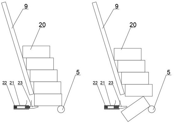 Brick paving device capable of automatically adjusting brick placing direction