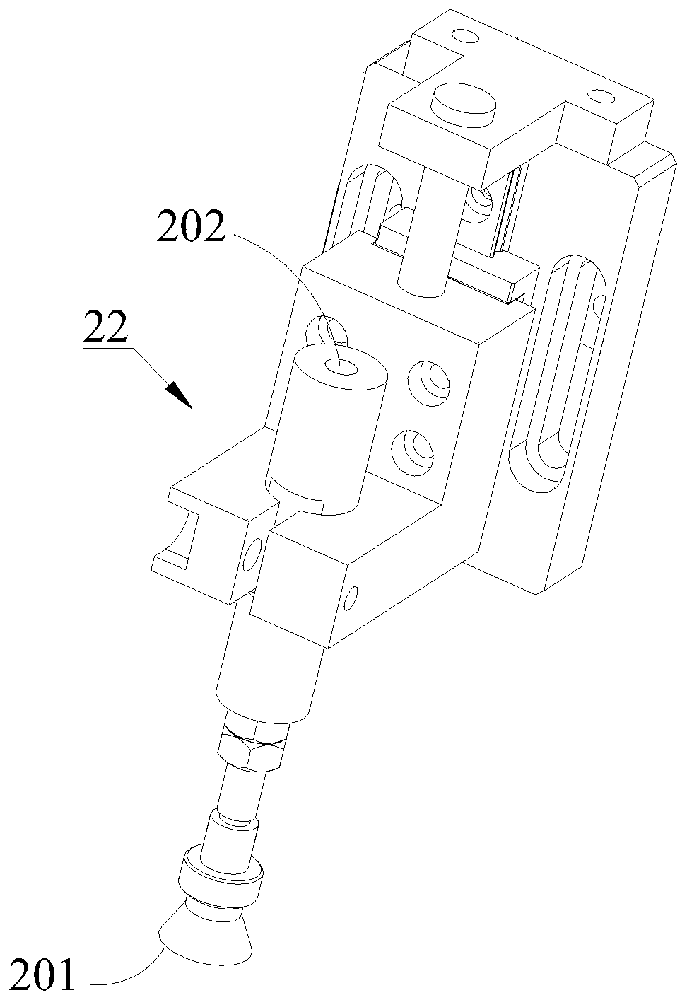 Feeding device for loudspeaker dust caps