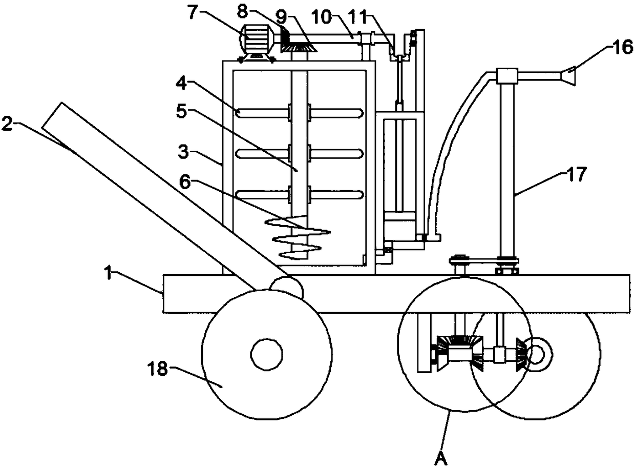 Swinging municipal garden pesticide spraying device