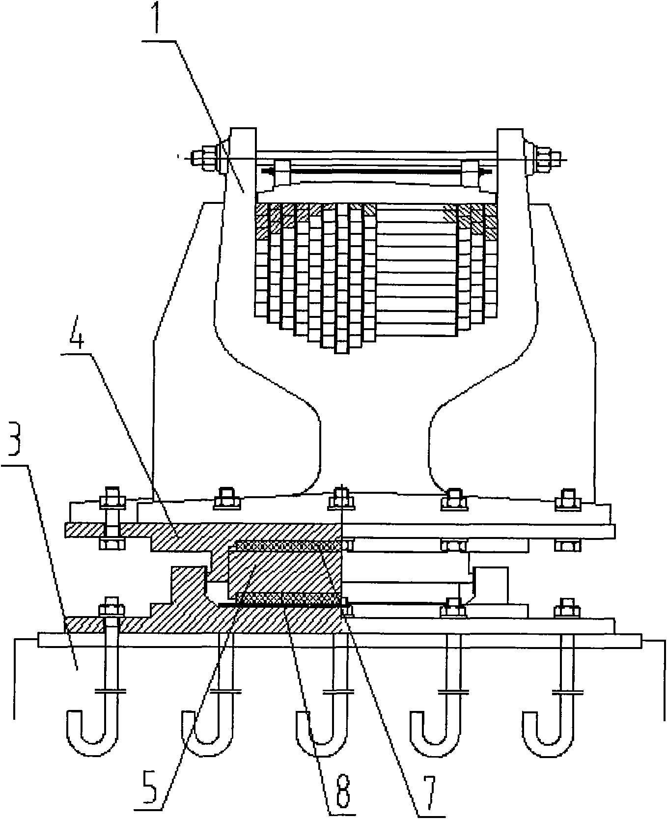 Dispersed cable saddle structure for bridge