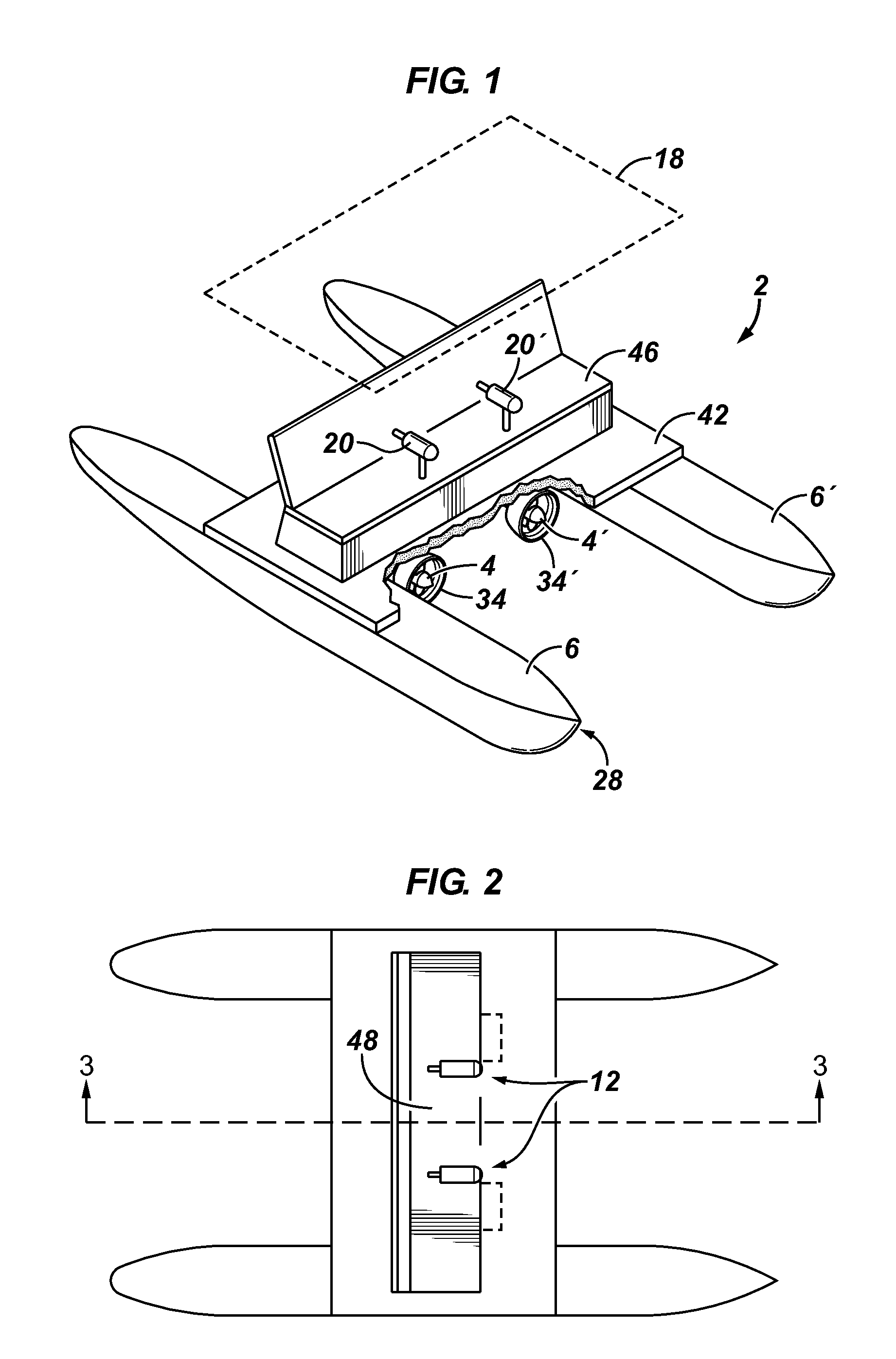 Propulsion system for multihull watercraft