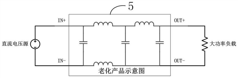 Circuit for aging of DC passive emi filter