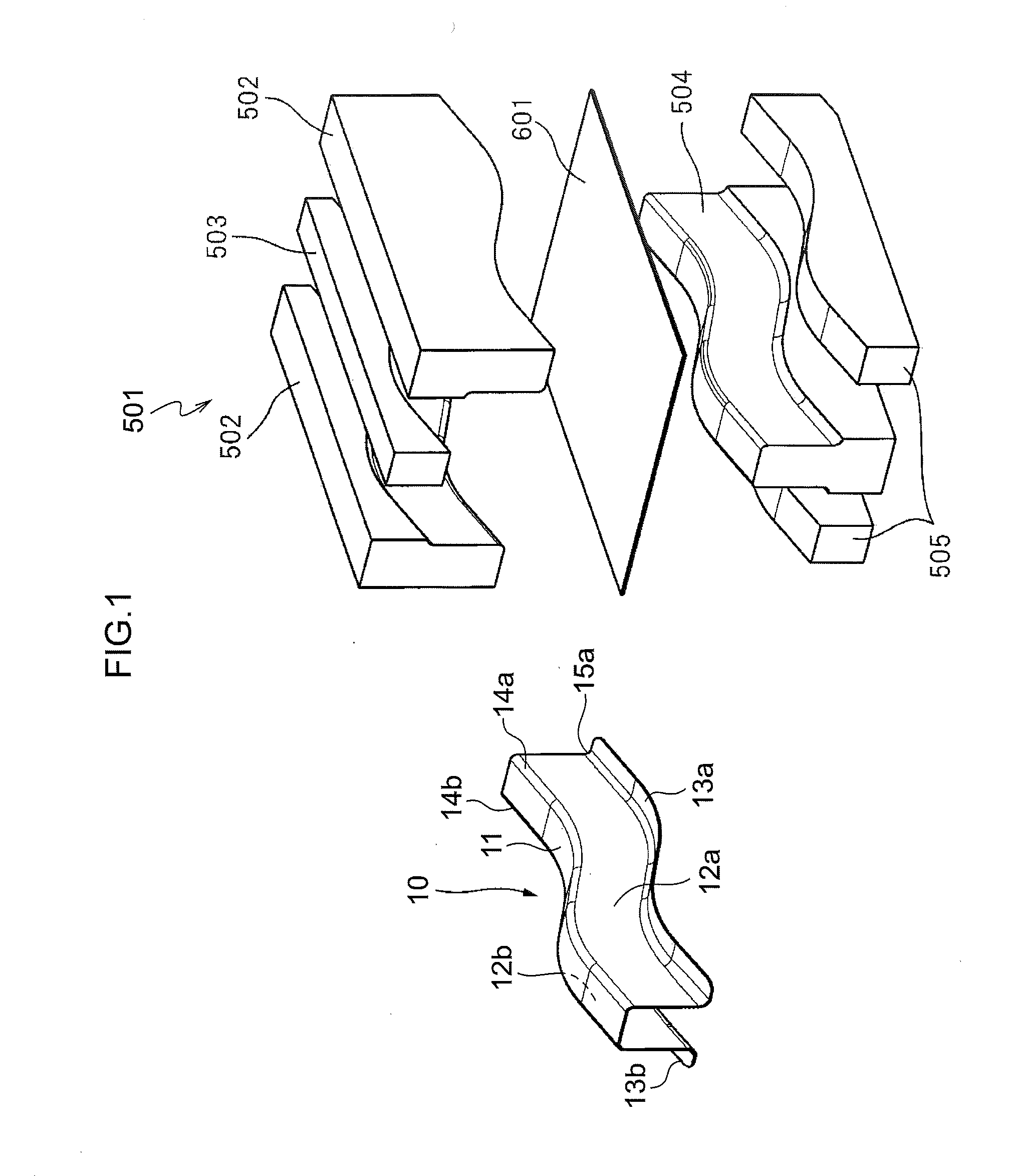 Method for producing curved part, and skeleton structure member of body shell of automobile