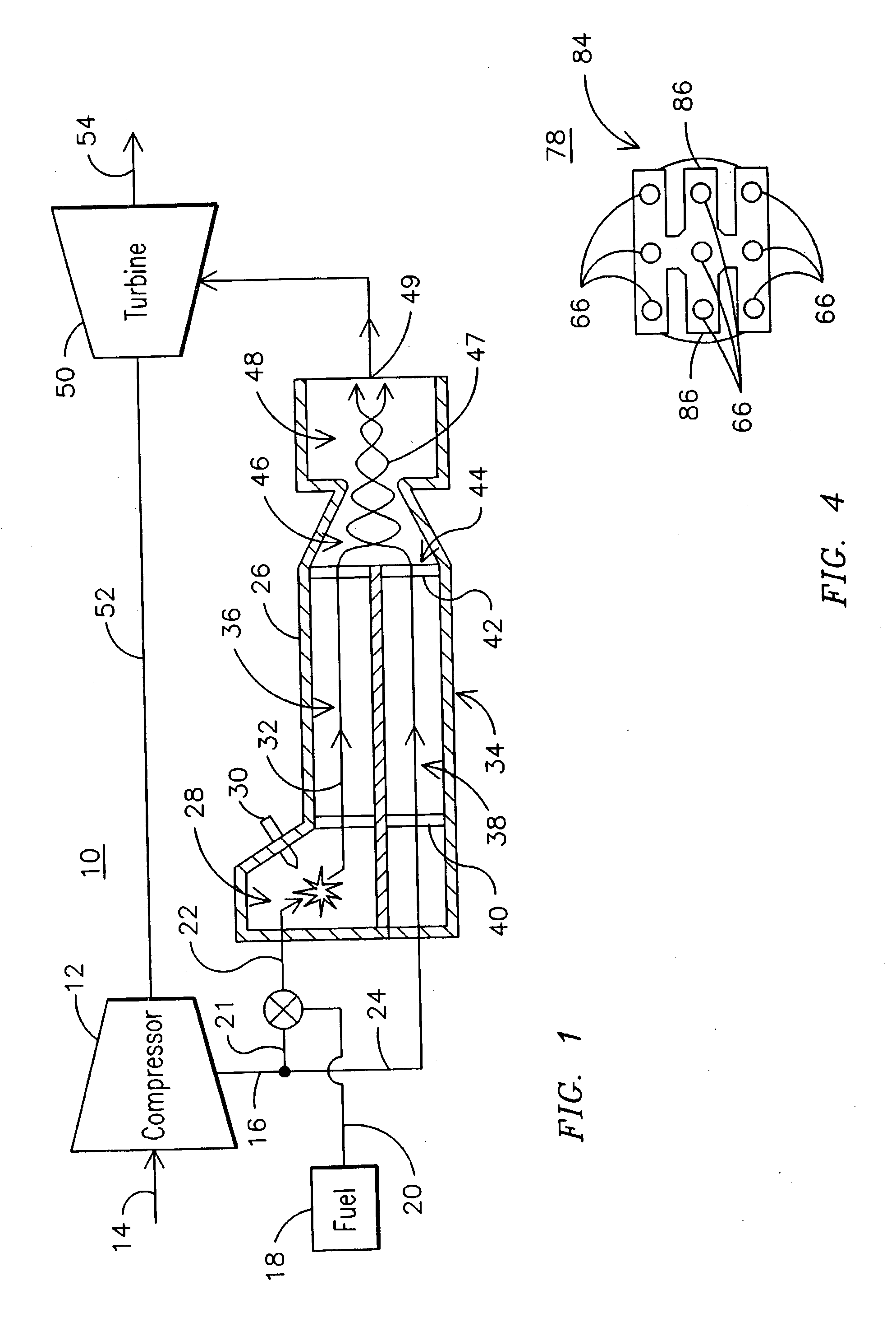 Non-catalytic combustor for reducing NOX emissions