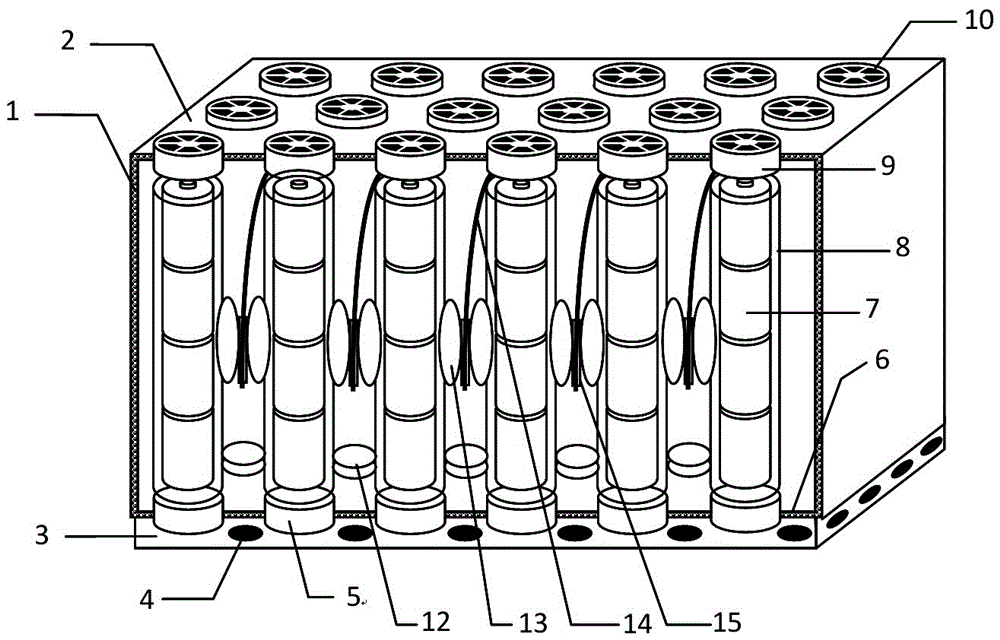 Thermal balance data collection battery box having replaceable elementary cells