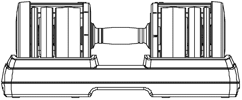 An adjustable weight dumbbell