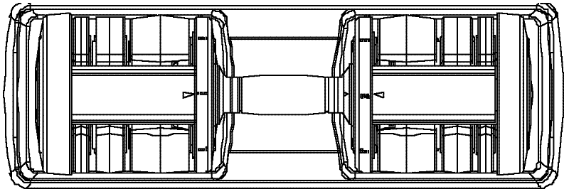 An adjustable weight dumbbell