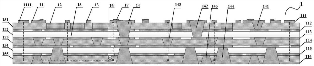 Six-layer wiring LCP packaging substrate, manufacturing method and multi-chip system-in-package structure