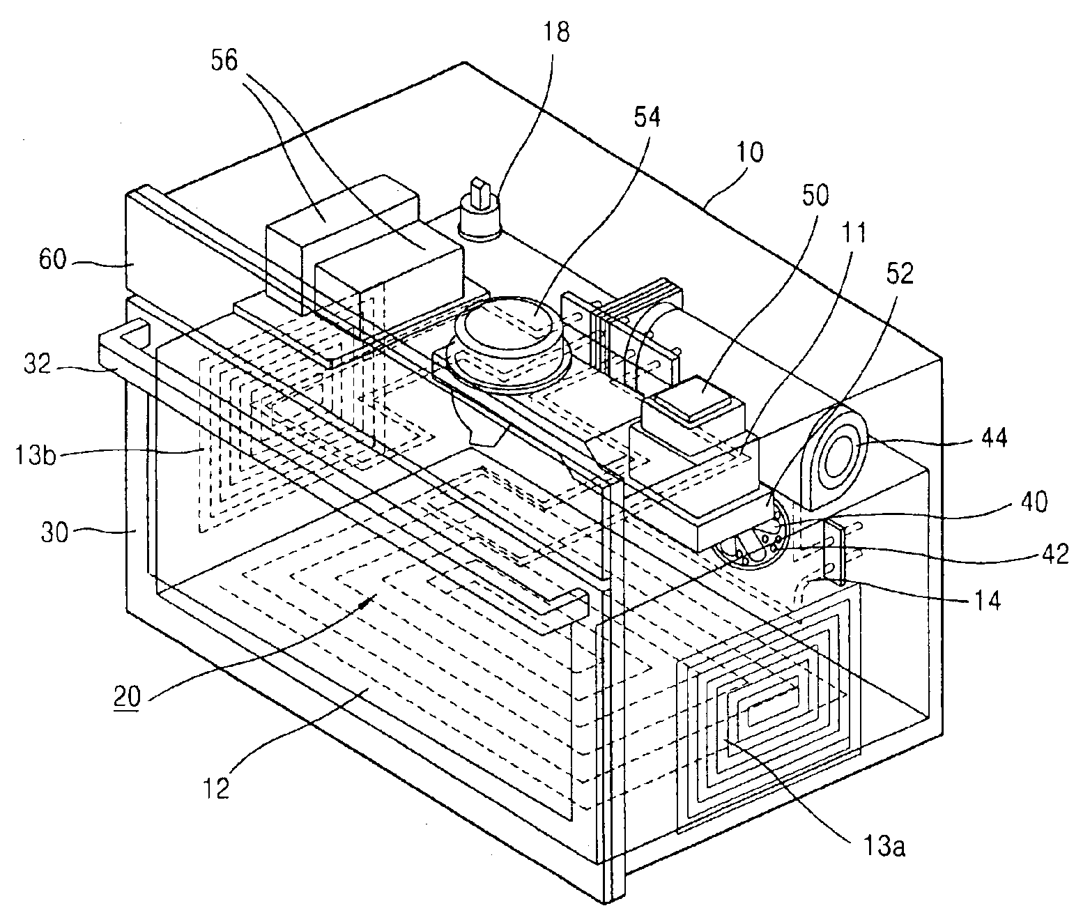 Electric oven applying an induction heating at both sides of the cavity