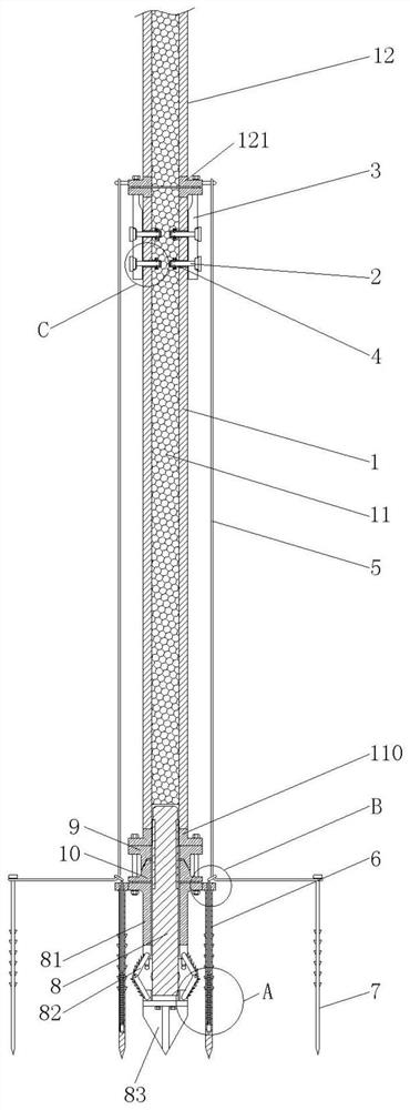 Segmented combined type concrete telegraph pole and pipe manufacturing forming mechanism thereof