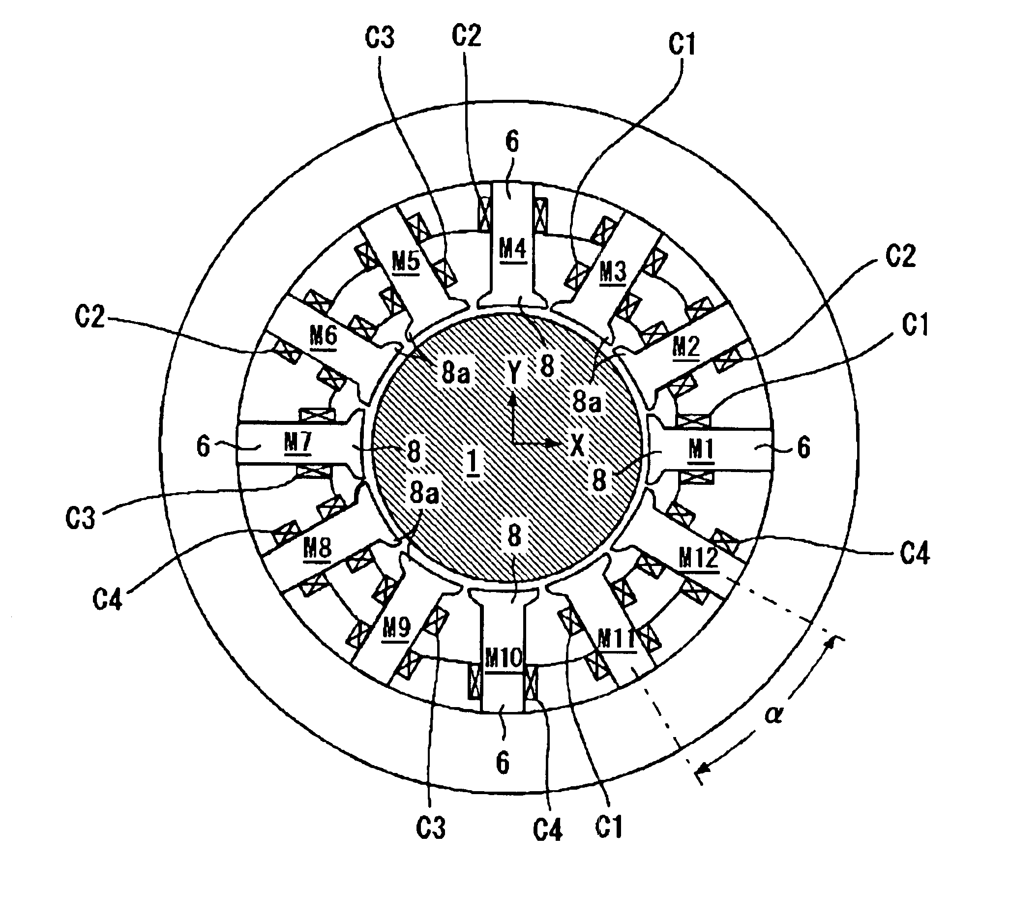 Controlled radial magnetic bearing