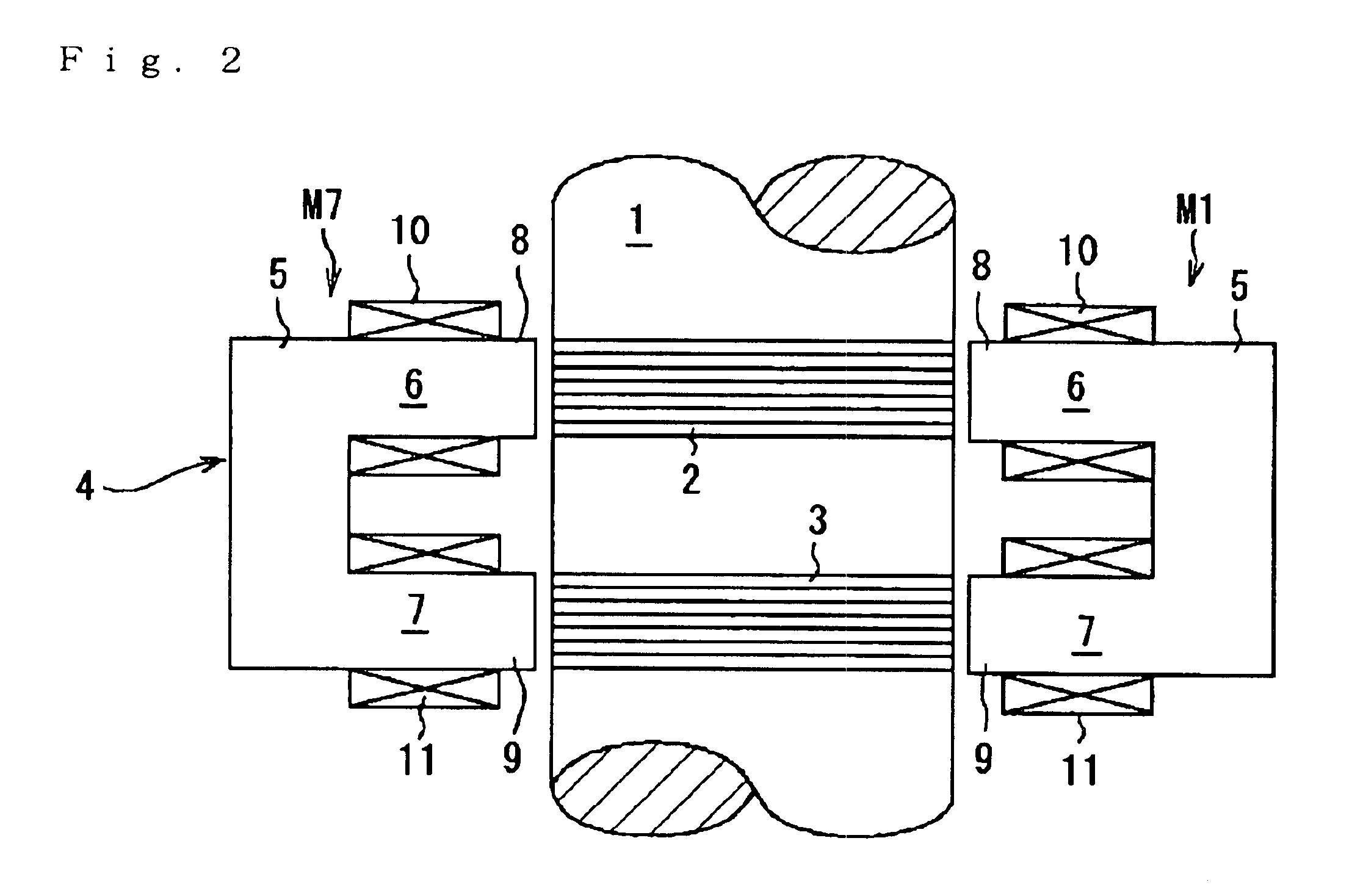 Controlled radial magnetic bearing