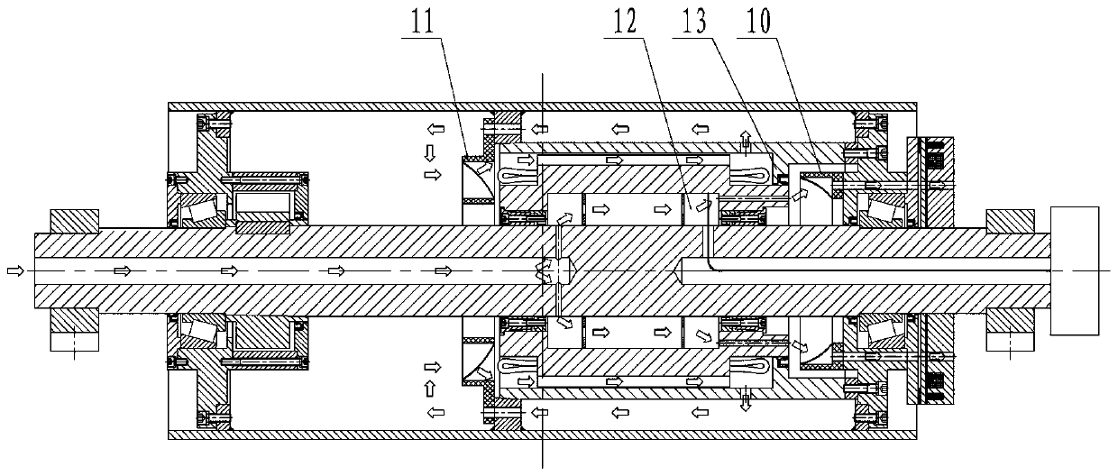 Air cooled structure permanent magnetic full-electric drive roller