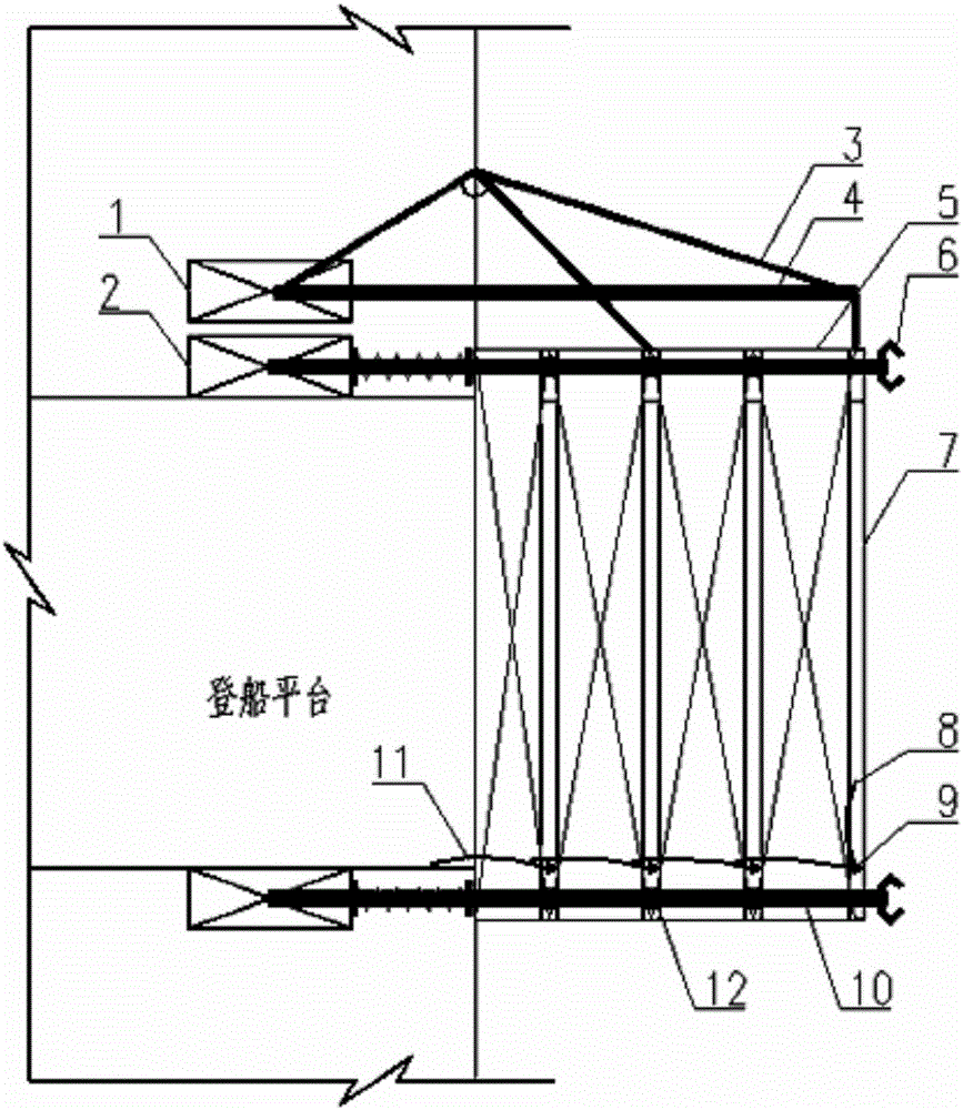 Universal movable boarding connector device with quick rope release function