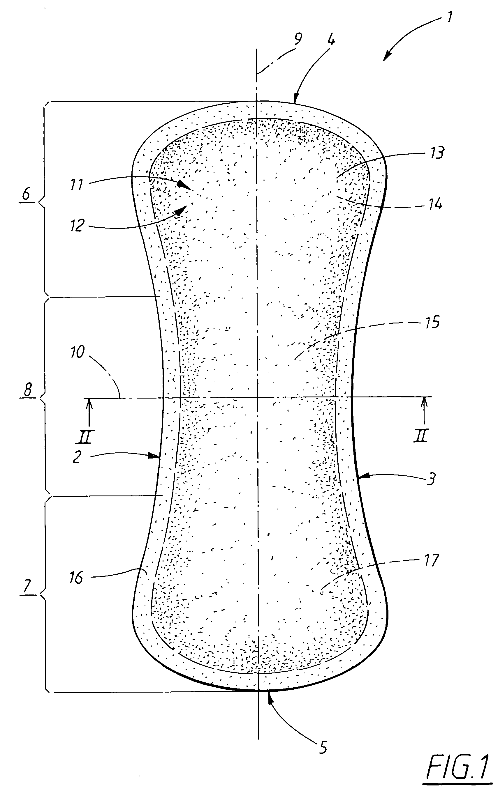 Absorbent article and method of production of an absorbent article