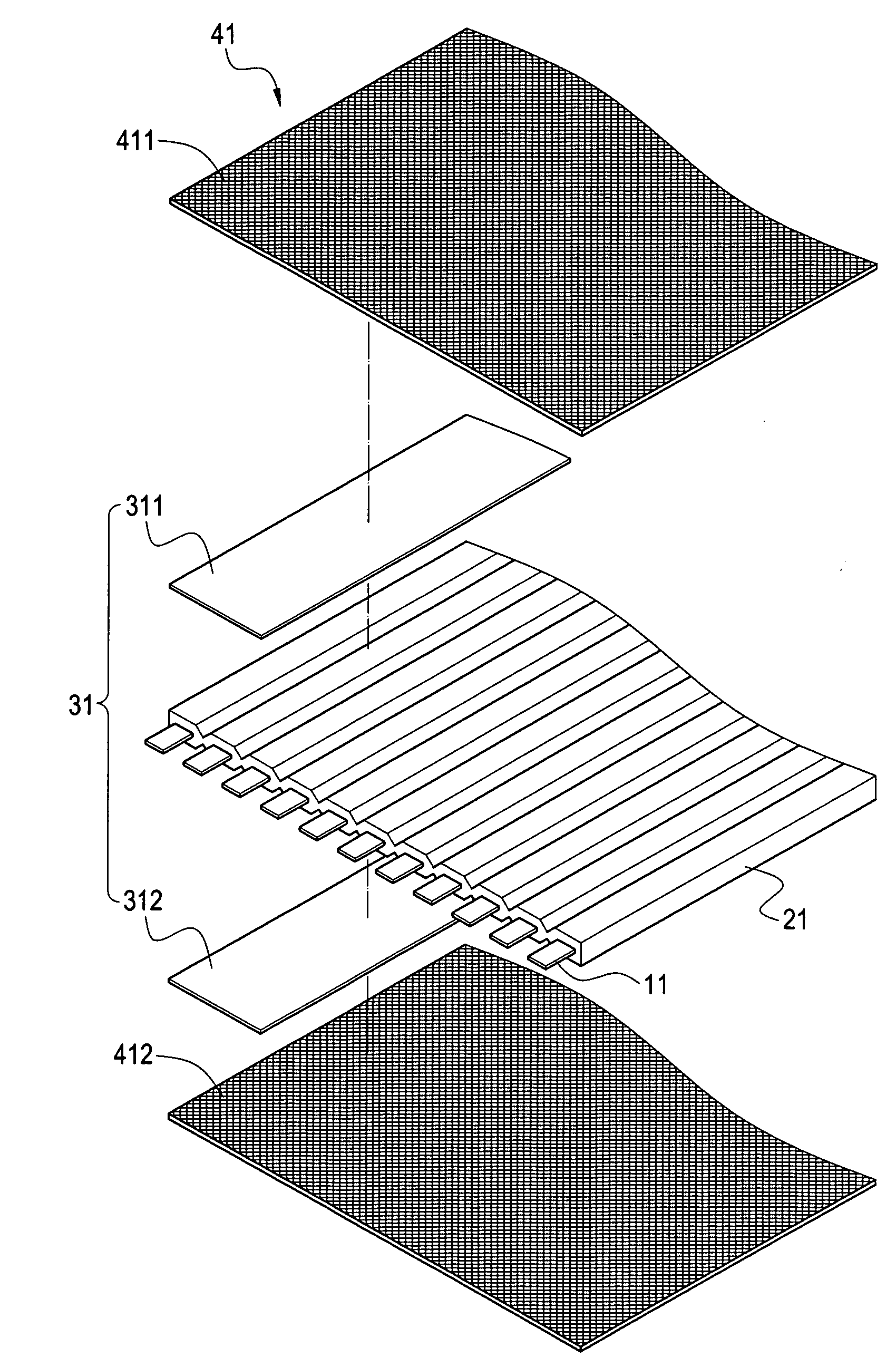 Flat cable covering means for generating different impendances