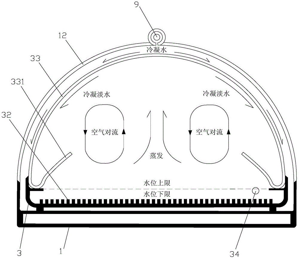 Solar sea water desalination device